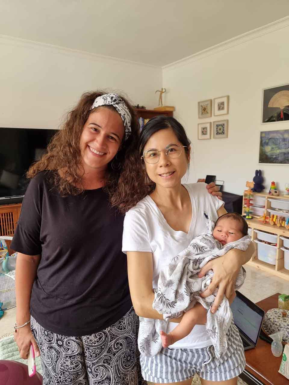 Silvy with happy customer — Birth Doula Services | Caring Silvy